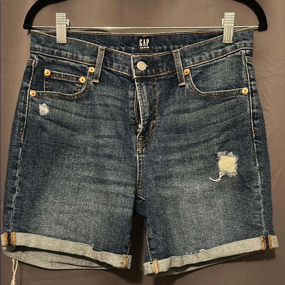 GAP Blue Jean Shorts with Distressed Detailing